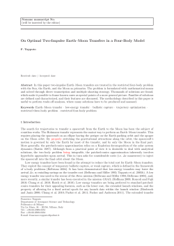 On Optimal Two-Impulse Earth&ndash;Moon Transfers in a Four