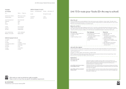 Unit 15 En route pour l`&eacute;cole (On the way to school)