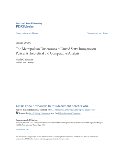 The Metropolitan Dimensions of United States Immigration Policy: A