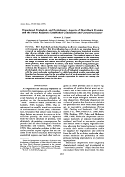Organismal, Ecological, and Evolutionary