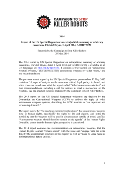 Synopsis - Campaign to Stop Killer Robots