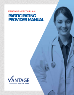 Provider Manual - Vantage Health Plan