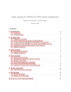isobar package for iTRAQ and TMT protein