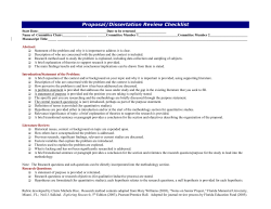 Proposal/Dissertation Review Checklist