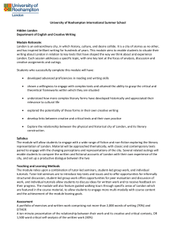 Hidden London - University of Roehampton