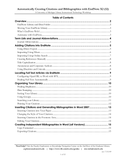 Automatically Creating Citations and Bibliographies with EndNote