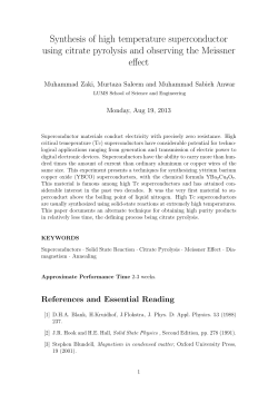 Synthesis of high temperature superconductor - Physlab