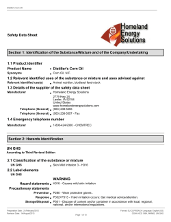 MSDS of Corn Oil - Homeland Energy Solutions
