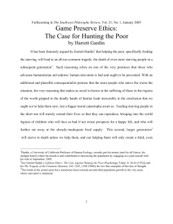 Game Preserve Ethics: The Case for Hunting the Poor