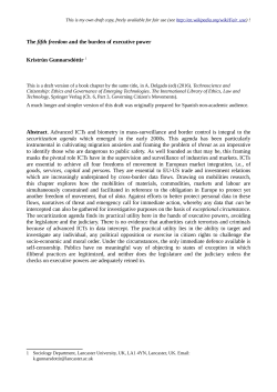 The fifth freedom and the burden of executive power Kristr&uacute;n
