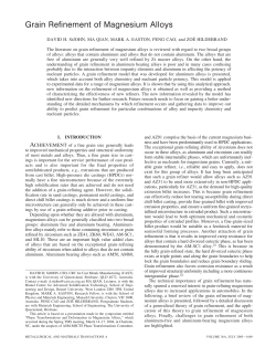 Grain refinement of magnesium alloys