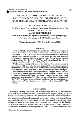 studies of ammonia in the rainbow trout:physico