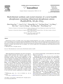 Hydrothermal synthesis and crystal structure of a novel lead(II