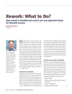 Rework: What to Do? - Manufacturing Confectioner