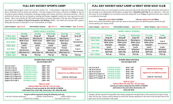 FULL DAY HOCKEY-GOLF CAMP at WEST VIEW
