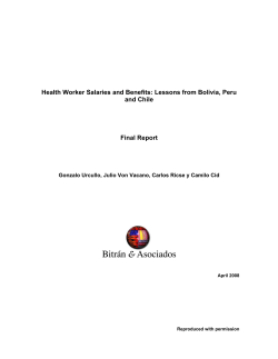 Health Worker Salaries and Benefits: Lessons from Bolivia, Peru