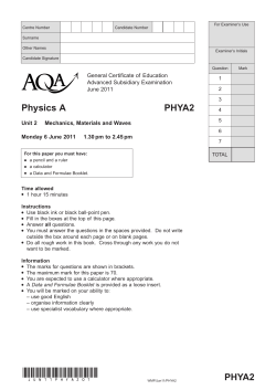 Mechanics, Materials and Waves June 2011