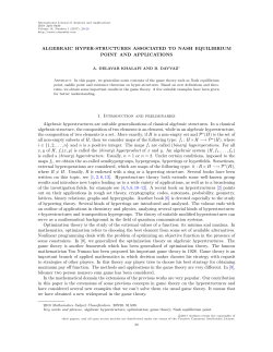 ALGEBRAIC HYPER-STRUCTURES ASSOCIATED TO NASH