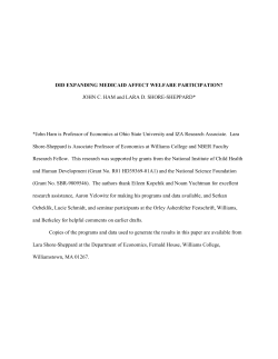 DID EXPANDING MEDICAID AFFECT WELFARE PARTICIPATION