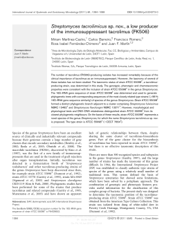 Streptomyces tacrolimicus sp. nov., a low producer of the