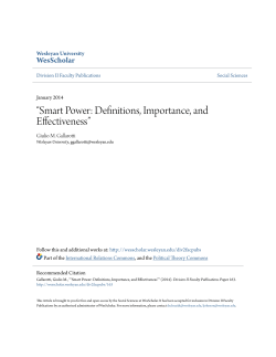 Smart Power: Definitions, Importance, and Effectiveness