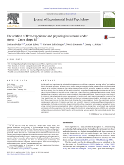 The relation of flow-experience and physiological arousal