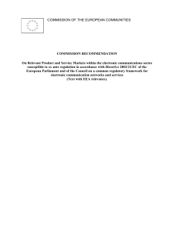 COMMISSION OF THE EUROPEAN COMMUNITIES COMMISSION