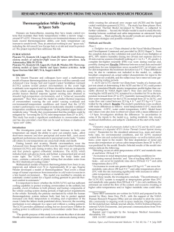 Thermoregulation While Operating in Space Suits