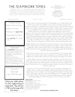 Newsletter #8 - Chico Christian School
