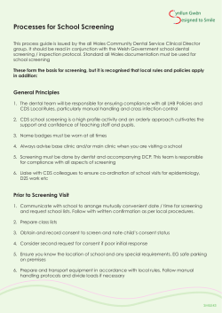 Processes for School Screening