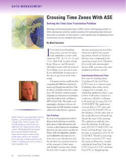 Crossing Time Zones With ASE