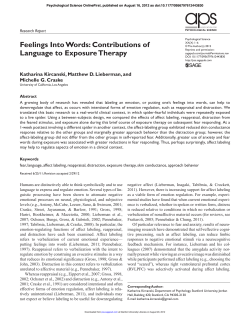 Feelings Into Words: Contributions of Language to Exposure Therapy