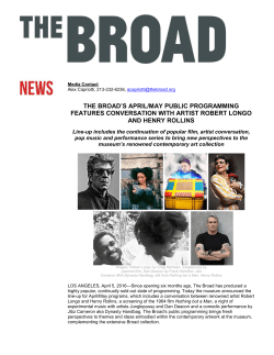 The Broad Announces April/May Public Programming