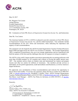 AICPA Comments on the Form 990 and Related Instructions