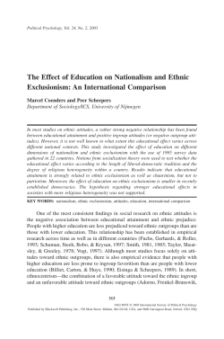 The Effect of Education on Nationalism and