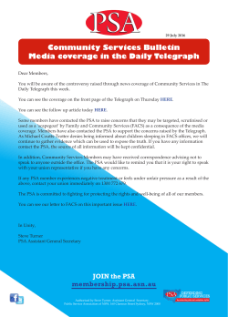 Community Services Bulletin Media coverage in the Daily Telegraph