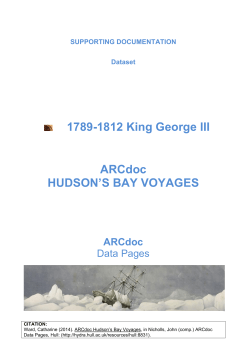 1789-1812 King George III ARCdoc HUDSON`S BAY VOYAGES