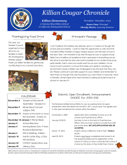 Killian Cougar Chronicle - Killian Elementary School