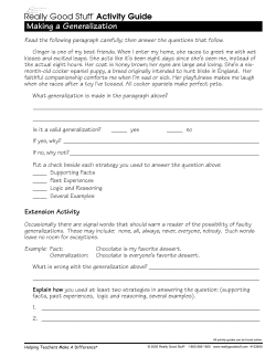 Making a Generalization