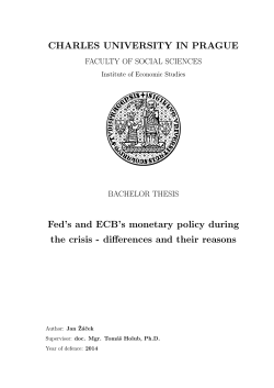 CHARLES UNIVERSITY IN PRAGUE Fed`s and ECB`s monetary
