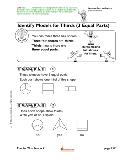 Identify Models for Thirds (3 Equal Parts)