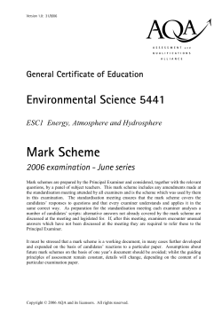 Energy, Atmosphere and Hydrosphere June 2006