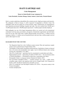 HAITI EARTHQUAKE - UEAB Repository