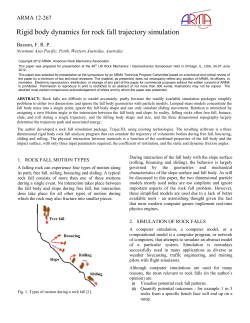 Rigid body dynamics for rock fall trajectory simulation