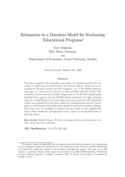 Estimation in a Duration Model for Evaluating Educational Programs
