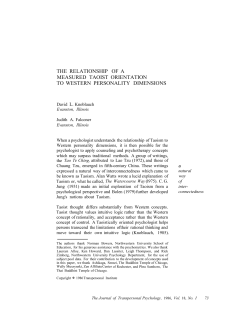 the relationship of a measured taoist orientation to western