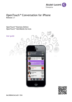 OpenTouch Conversation for iPhone - User Guide - Alcatel