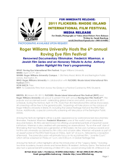 Roger Williams University Hosts the 6th annual Roving Eye Film