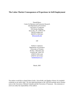 The Labor Market Consequences of Experience in Self