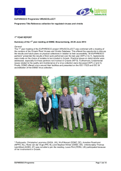 EUPHRESCO Programme VIRUSCOLLECT Programme Title